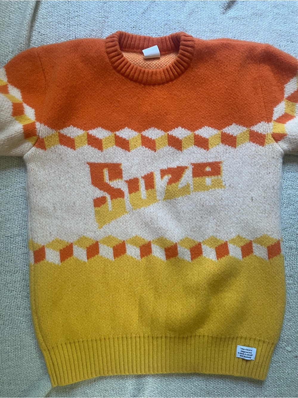 Vintage-Inspired Orange & Mustard 'Suze' Knit Sweater